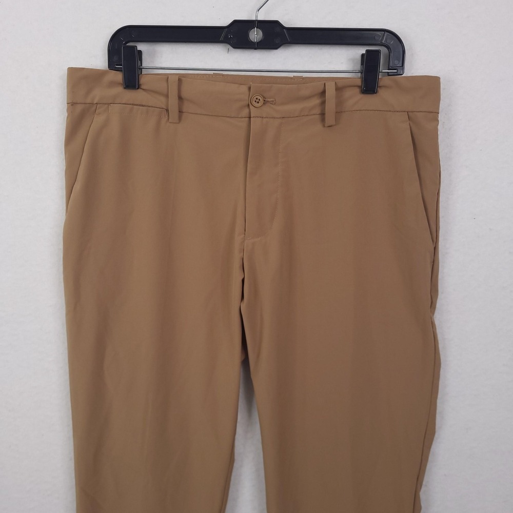J.Lindeberg Golf Pants Mens 33x32 Beige Stretch Slim Performance Chino GMPA08535 - Picture 9 of 14